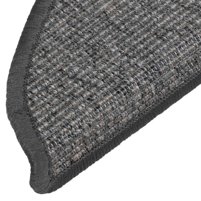 Tapetes de escada 15 peças 56x17x3 cm bege e cinza semicircular