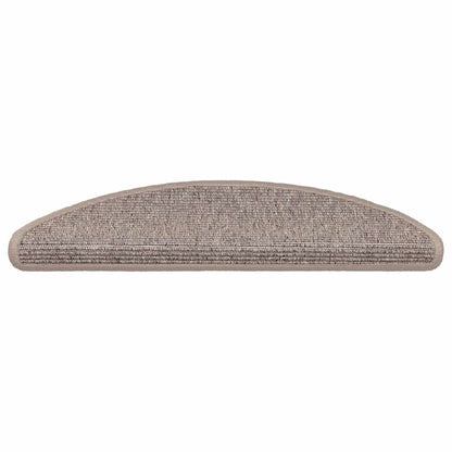 Tapetes de escada 15 peças 56x17x3 cm bege escuro semicircular
