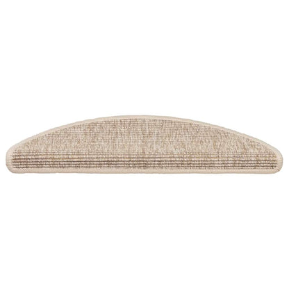 Tapetes de escada 15 peças 56x17x3 cm bege claro semicircular