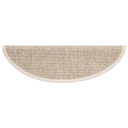 Tapetes de escada 15 peças 56x17x3 cm bege claro semicircular