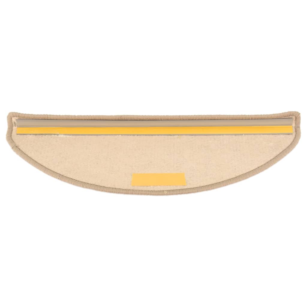 Tapetes de escada 15 peças 65x21x4 cm bege escuro meio redondo grande