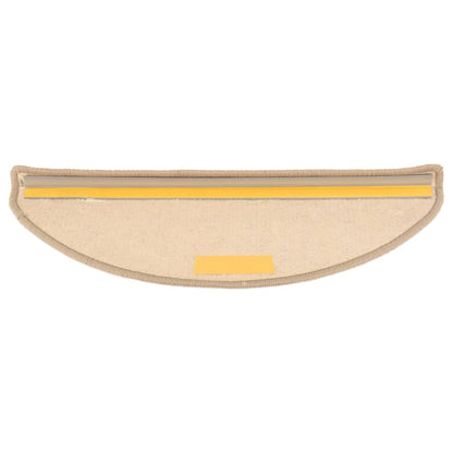 Tapetes de escada 15 peças 65x21x4 cm bege escuro meio redondo grande