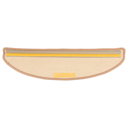 Tapetes de escada 15 peças 65x21x4 cm marrom claro meio redondo grande