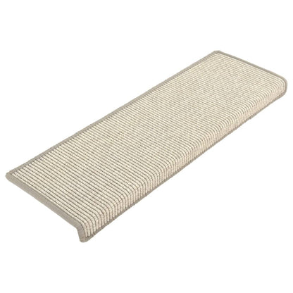 Tapetes de escada 15 peças 65x21x4 cm prateados com borda retangular