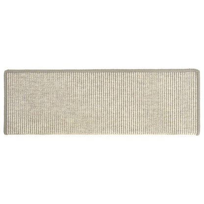 Tapetes de escada 15 peças 65x21x4 cm prateados com borda retangular