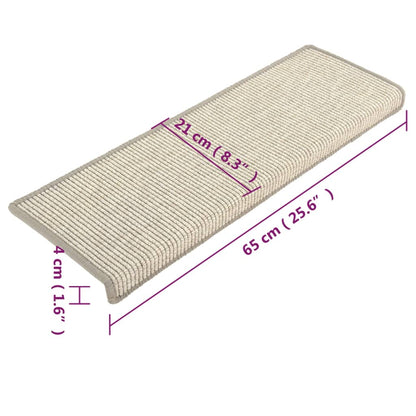 Tapetes de escada 15 peças 65x21x4 cm prateados com borda retangular