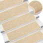 Tapetes de escada 15 peças 65x21x4 cm bege claro com borda retangular
