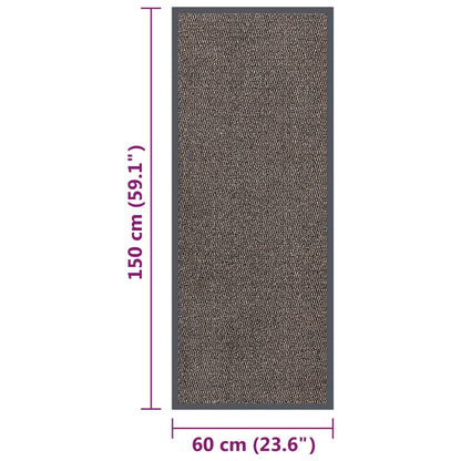 Tapete de entrada tufado 60x150 cm castanho-escuro