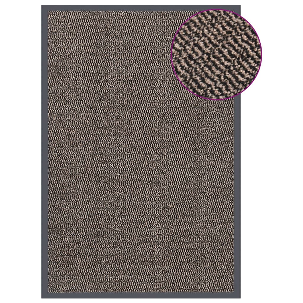 Tapete de entrada tufado 80x120 cm castanho-escuro