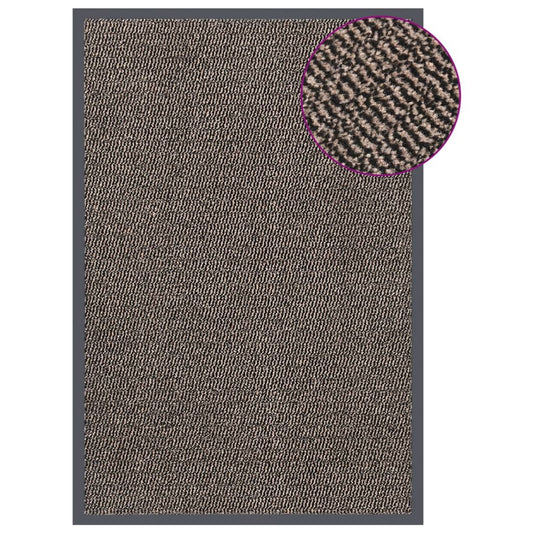 Tapete de entrada tufado 80x120 cm castanho-escuro