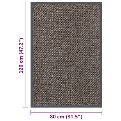 Tapete de entrada tufado 80x120 cm castanho-escuro