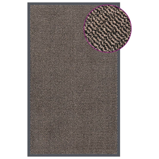 Tapete de entrada tufado 90x150 cm castanho-escuro