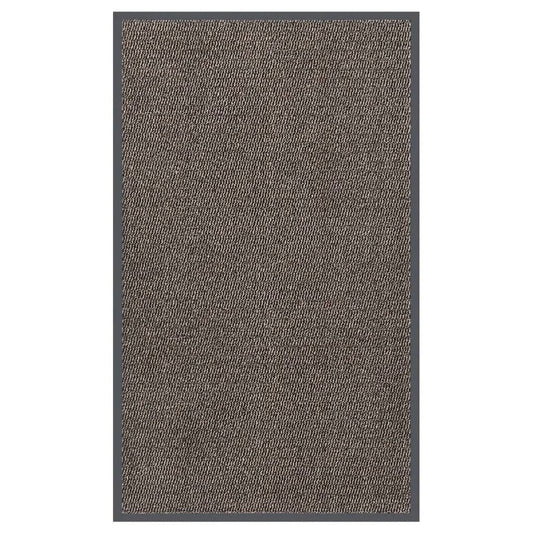 Tapete de entrada tufado 90x150 cm castanho-escuro