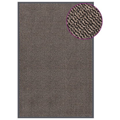 Tapete de entrada tufado 120x180 cm castanho-escuro