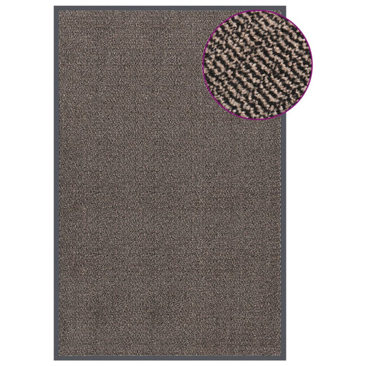 Tapete de entrada tufado 120x180 cm castanho-escuro