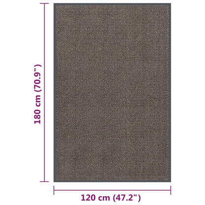Tapete de entrada tufado 120x180 cm castanho-escuro