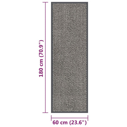 Tapete de entrada tufado 60x180 cm castanho-claro