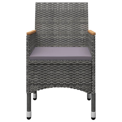 5 pcs conjunto de jantar para jardim cinzento