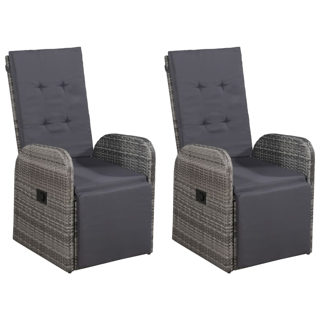 3 pcs conjunto de jantar para jardim cinzento