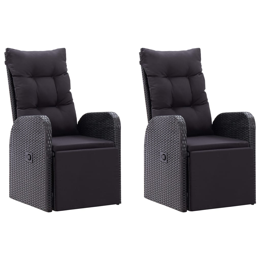 3 pcs conjunto de jantar para jardim preto