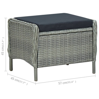 5 pcs conjunto de jantar para jardim cinzento-claro