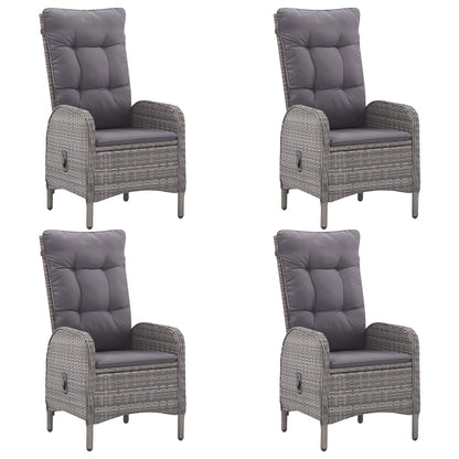 5 pcs conjunto de jantar para jardim cinzento