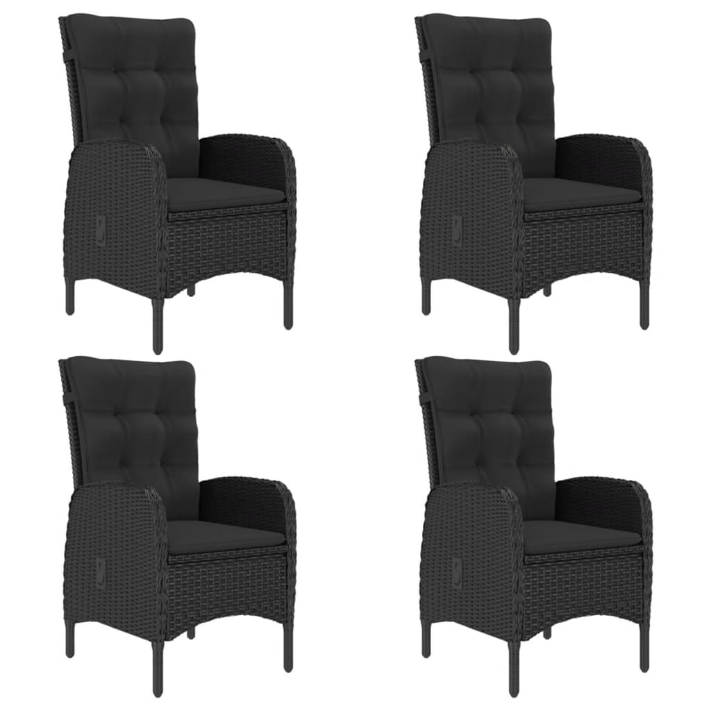 5 pcs conjunto de jantar para jardim preto