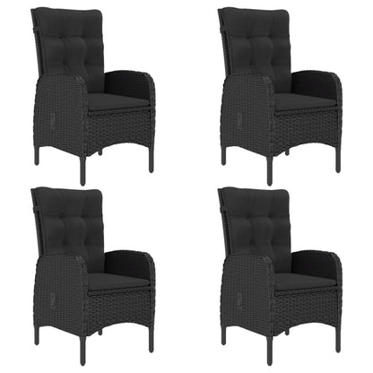 5 pcs conjunto de jantar para jardim preto