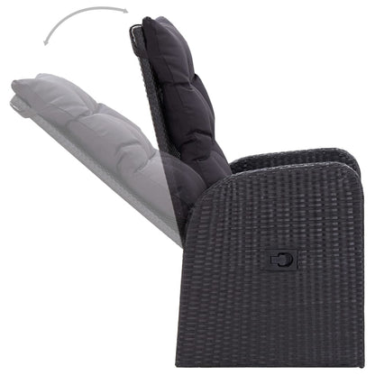 5 pcs conjunto de jantar de jardim preto