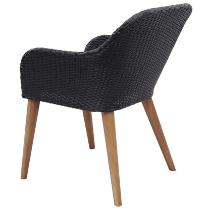 3 pcs conjunto de jantar para jardim preto