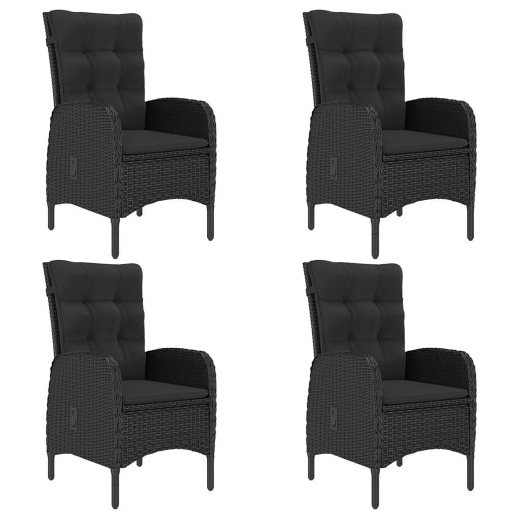 5 pcs conjunto de jantar para jardim preto