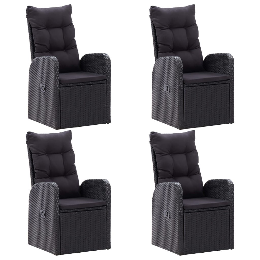 5 pcs conjunto de jantar de jardim preto