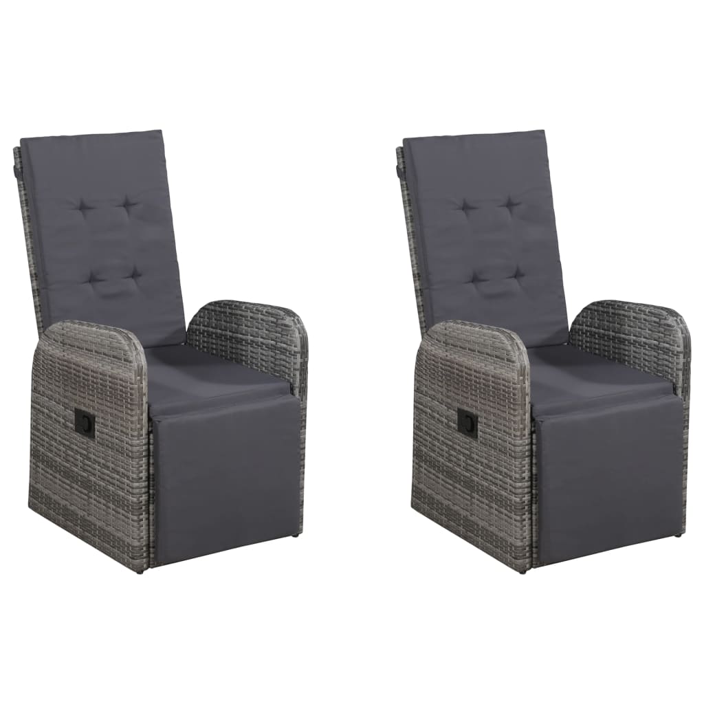 5 pcs conjunto de jantar para jardim cinzento