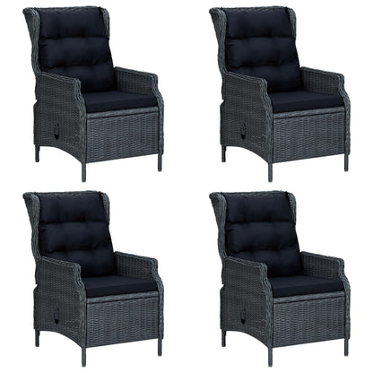 5 pcs conjunto de jantar para jardim cinzento-escuro