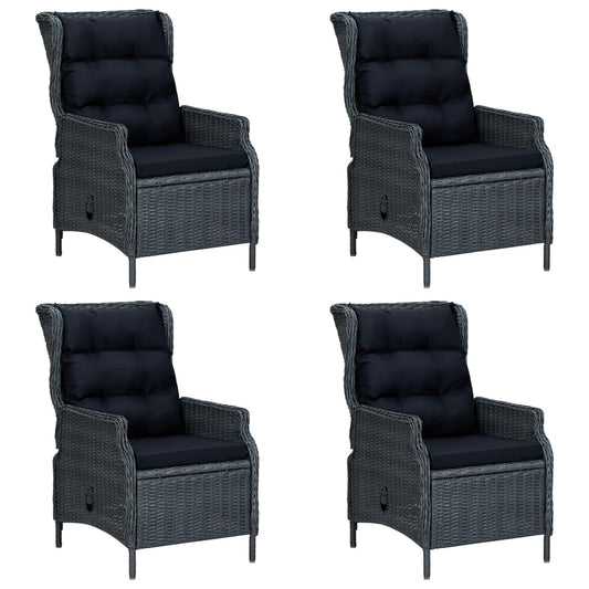 5 pcs conjunto de jantar para jardim cinzento-escuro