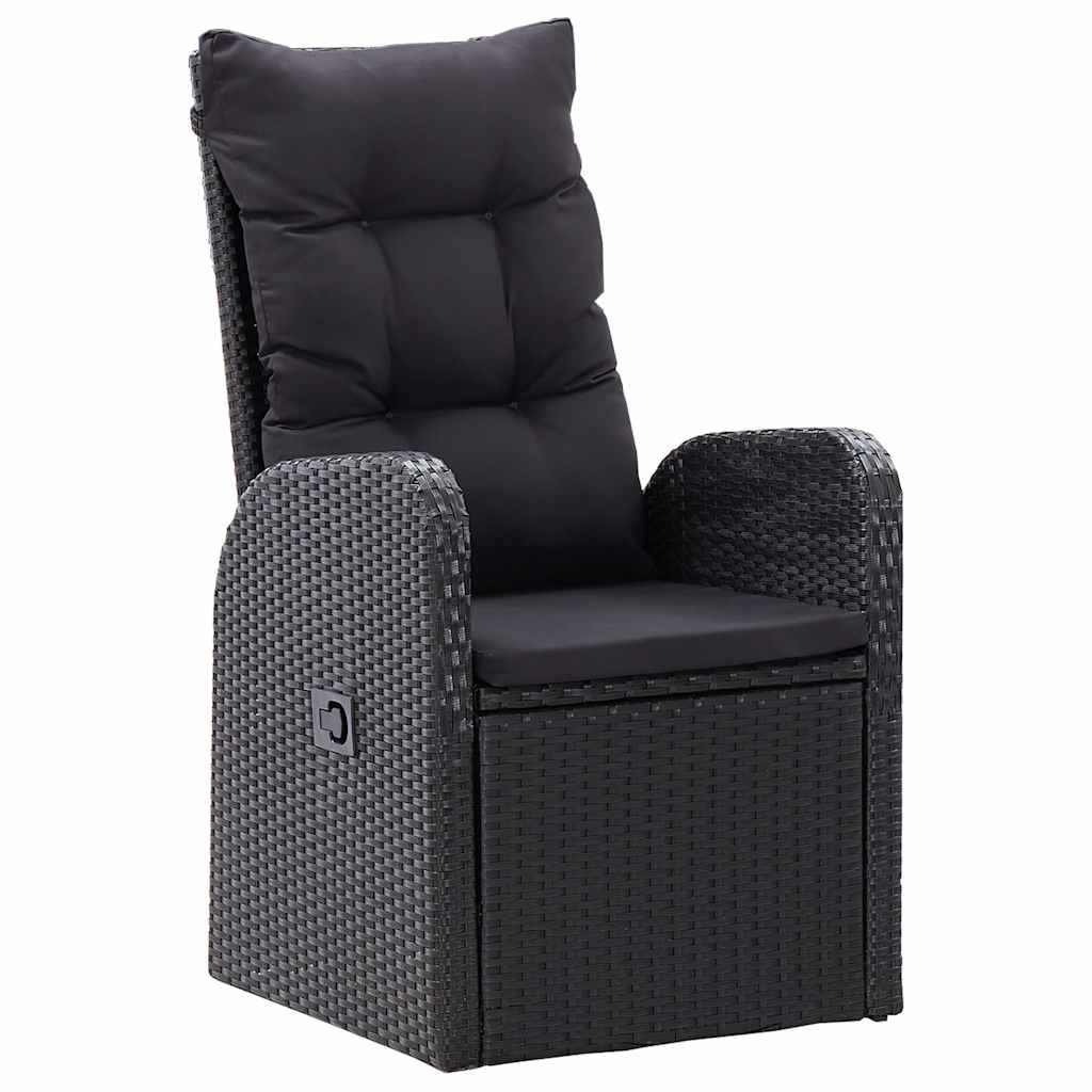 9 pcs conjunto de jantar para jardim preto