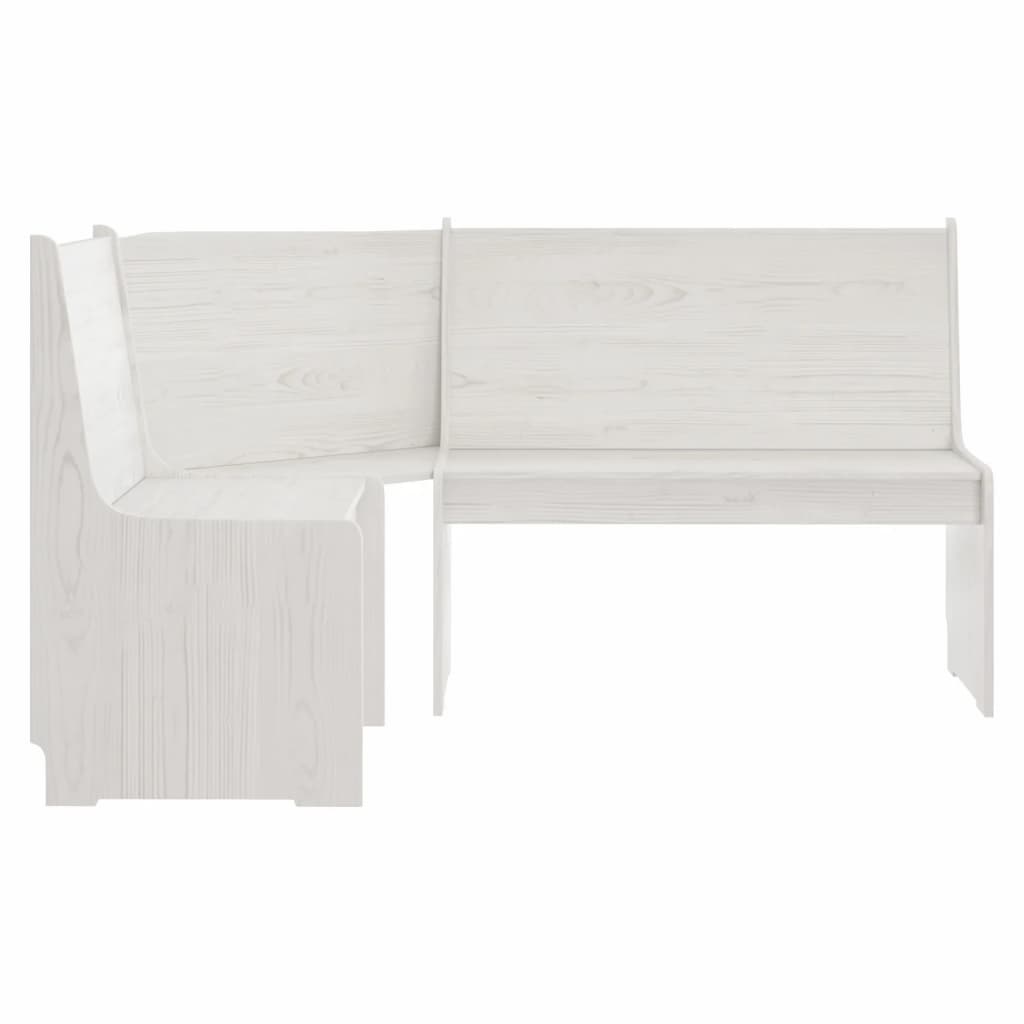Banco de canto REINE 151 cm pinho maciço branco