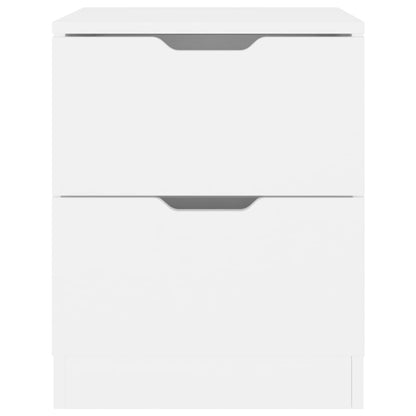 Mesas de cabeceira 2 pcs 40x40x50 cm contraplacado branco