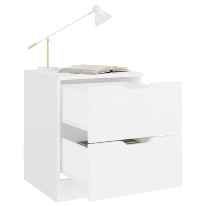 Mesas de cabeceira 2 pcs 40x40x50 cm contraplacado branco