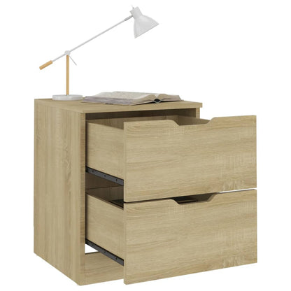 Mesas cabeceira 2pcs 40x40x50cm contraplacado carvalho sonoma