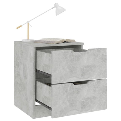 Mesa de cabeceira 40x40x50 cm contraplacado cinzento cimento