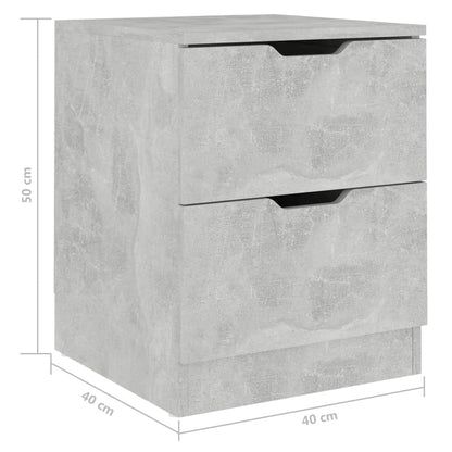 Mesa de cabeceira 40x40x50 cm contraplacado cinzento cimento