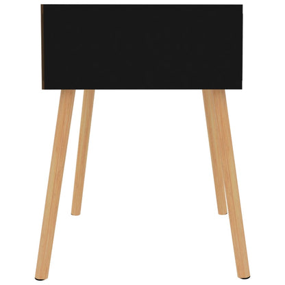 Mesas de cabeceira 2 pcs derivados de madeira preto brilhante