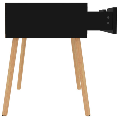 Mesas de cabeceira 2 pcs derivados de madeira preto brilhante