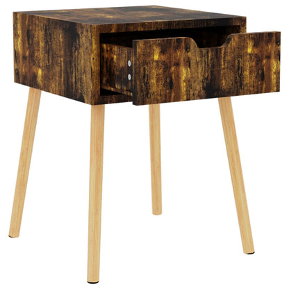 Mesa de cabeceira 40x40x56 cm derivados madeira carvalho fumado