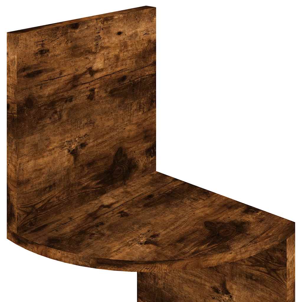 Estante de canto p/ parede derivados de madeira carvalho fumado