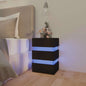 Mesa de cabeceira c/ luzes LED derivados de madeira preto