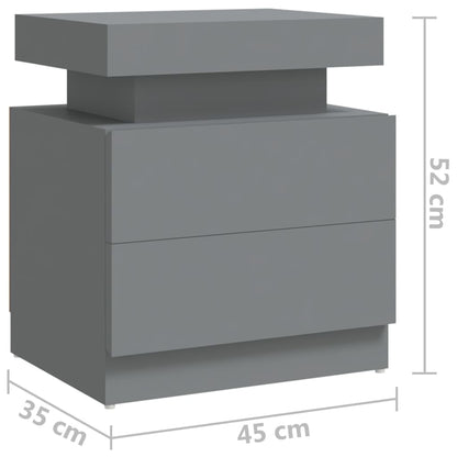 Mesa de cabeceira 45x35x52 cm contraplacado cinzento