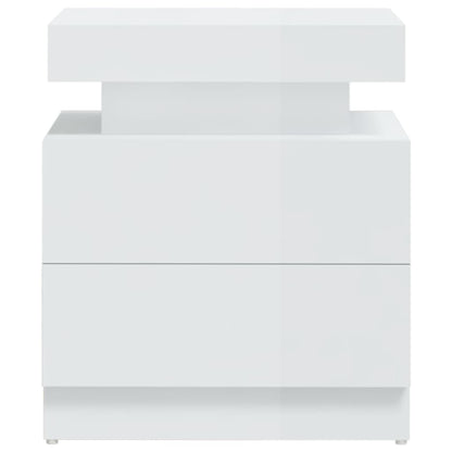 Mesa de cabeceira 45x35x52cm derivados madeira branco brilhante