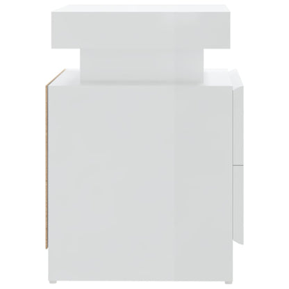 Mesa de cabeceira 45x35x52cm derivados madeira branco brilhante